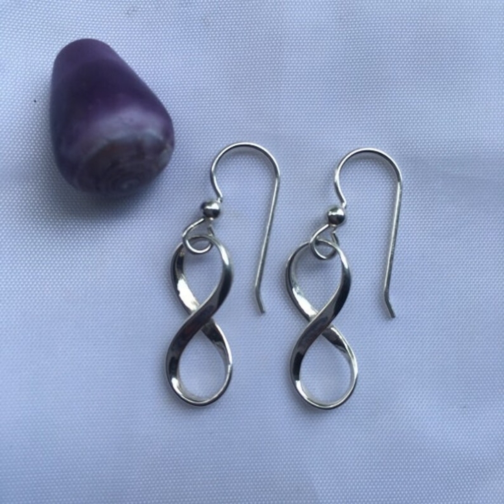 Mobius Silver Small Infinity Earrings, Dangling I… - image 5